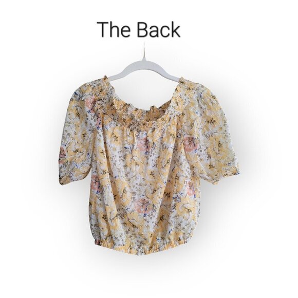 Joie NWT Floral Off-Shoulder Yellow Blouse Size Small - Picture 4 of 9